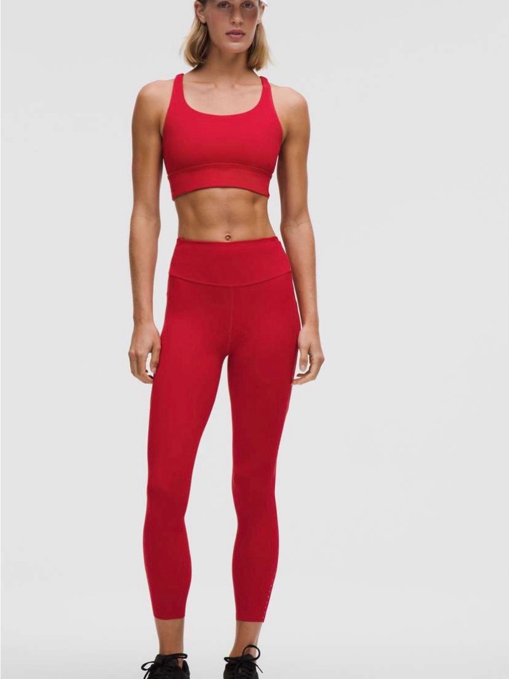 Lululemon Dark Red Matching Legging and Sports Bra Set - Picture 2 of 7